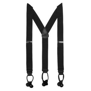 CTM Men's Elastic Button End Dress Suspenders with Silver Hardware